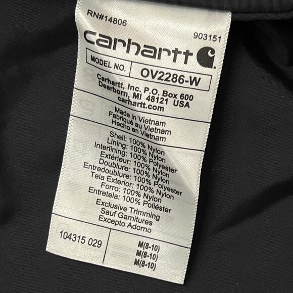 Carhartt Vest Womens Medium Rain Defender Relaxed Fit Quilted Workwear OV2286-W - Picture 7 of 10